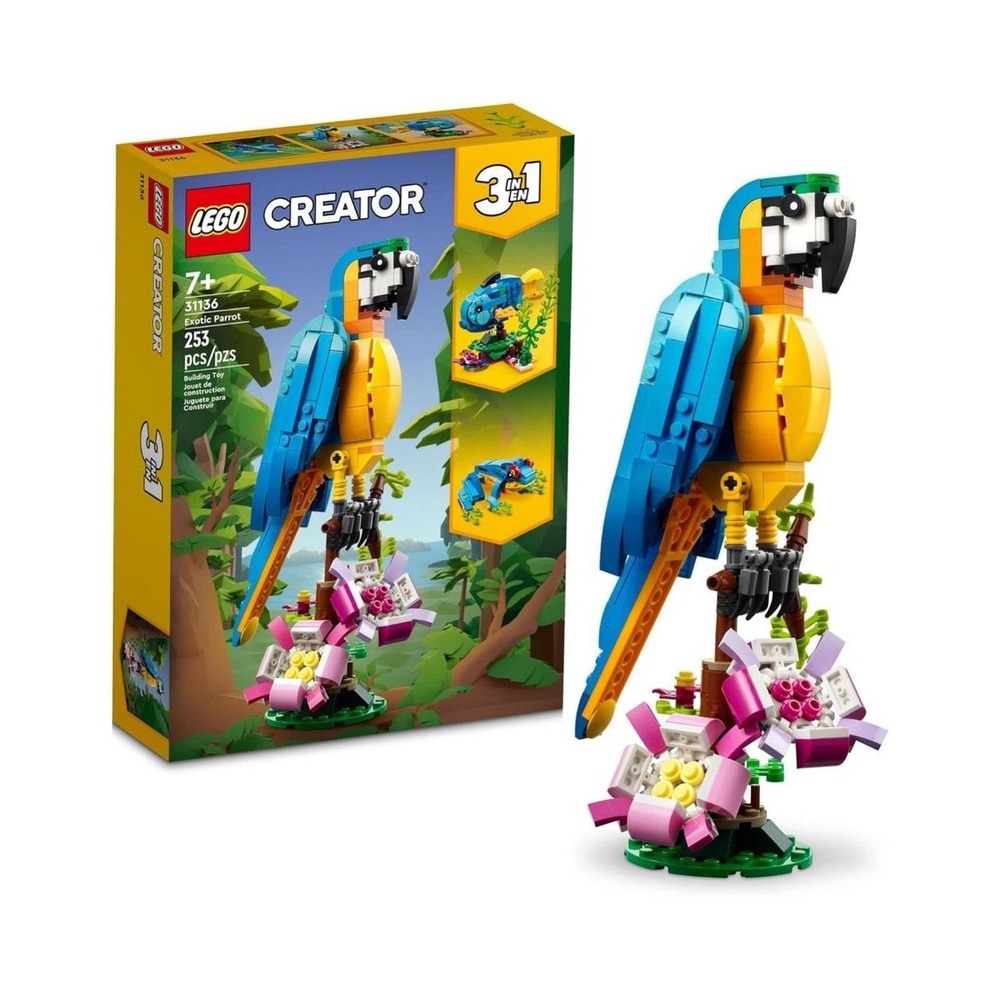 LEGO CREATOR 31136 3 In 1 Exotic Parrot, Fish, Turtle Building